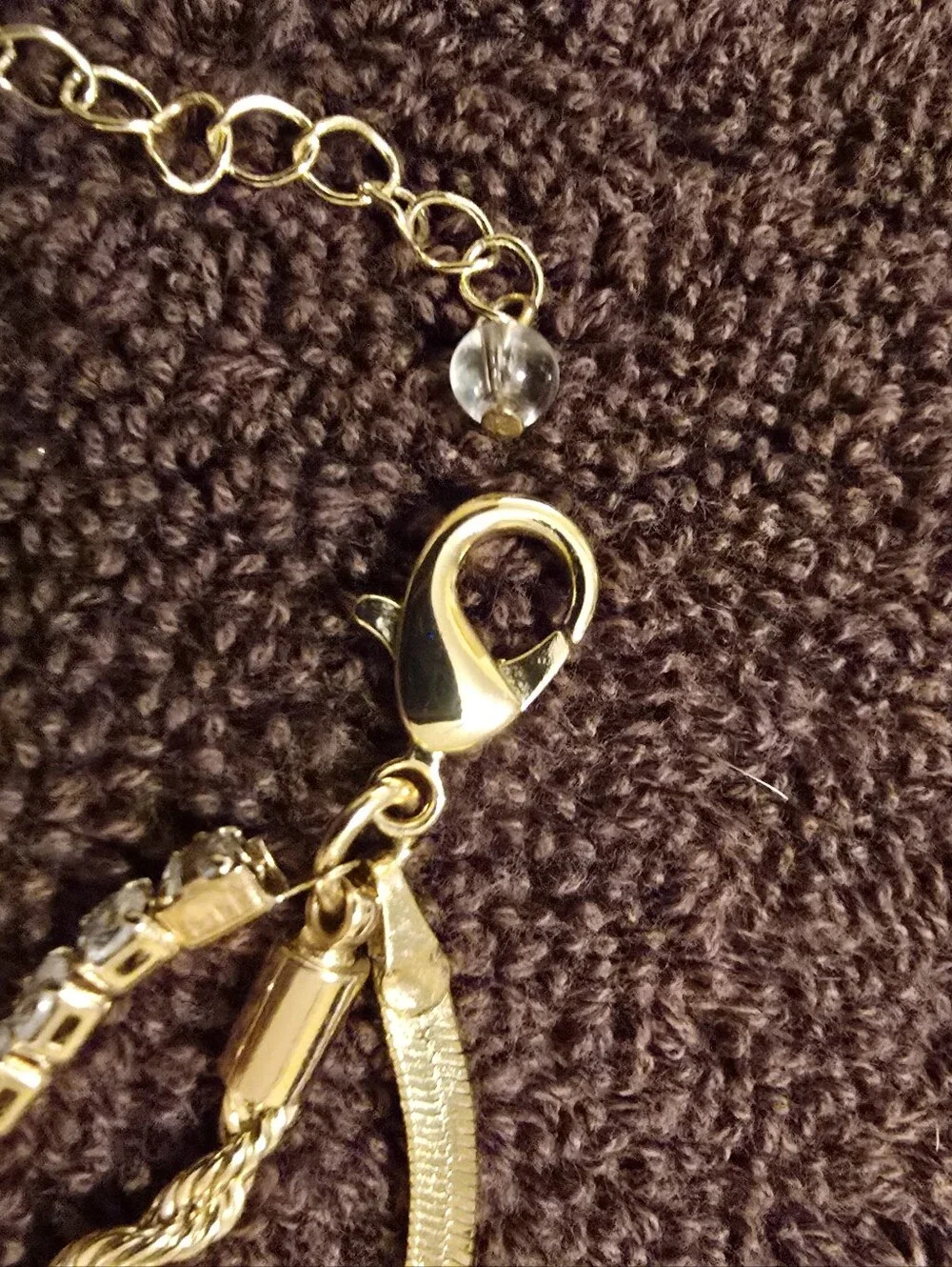 Adornia 3-Piece Gold Plated Layering Necklace Set - Excellent Condition